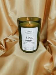 Texas Sunset - Grapefruit Mint Wine Bottle Candle - thumbnail 1