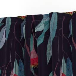 Eucalyptus Curtain Panel - Japanese Botanical Watercolor Custom Leaves & Flowers By Lavish_Season - thumbnail 3