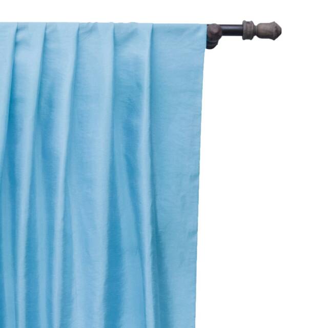 Light Aqua Blue Art Silk Curtain Panels, Faux Curtains - Rod Pocket, Grommet, Box Pleat, Three Pinch Tab Top & Plain Ring Top - image 1