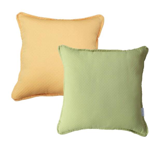 Quilted Pillow Cover - Yellow & Green - image 1