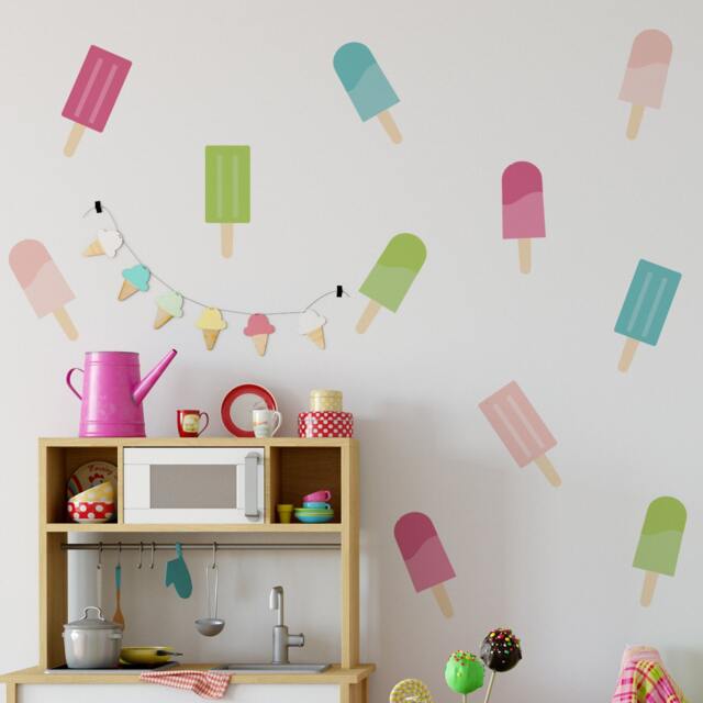 Wall Sicker - Decal- Vinyl Art Lollipops Home Decor Art Nutmeg Decoration Contemporary Ice Creams Kitchen Teenager