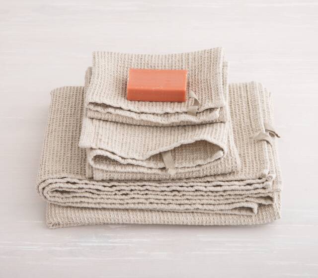 Linen Waffle Towels, Hand Towel, Face Body Bath Towel - image 1