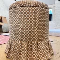 Zara Round Storage Footstool Dressing Table Stool Handmade - thumbnail 3
