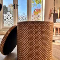 Zara Round Storage Footstool Dressing Table Stool Handmade - thumbnail 2