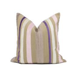 Designers Guild - Trasimeno Blossom Luxurious Cut Velvet Striped Cushion Cover Handmade Throw Pillow Designer Home D??cor - thumbnail 1