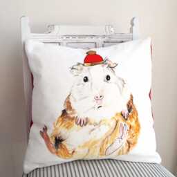 Guinea Pig Velvet Cushion Cover, Pillow - thumbnail 3