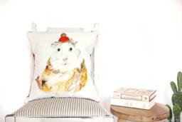 Guinea Pig Velvet Cushion Cover, Pillow