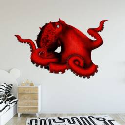 Octopus Decal - Tentacles Ocean Wall Mural Reusable Fabric Vwaq-Ocw2 - thumbnail 3