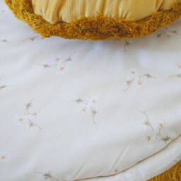 Ecru Small Flowers & Mustard - Round Baby Play Mat, Boxkleed - thumbnail 2