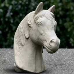 Stone Wall Head Horse Statue Concrete Sculpture Outdoor Animal Decoration Handmade Ornament Horse Lover Gift Yard Art - thumbnail 1