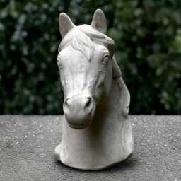 Stone Wall Head Horse Statue Concrete Sculpture Outdoor Animal Decoration Handmade Ornament Horse Lover Gift Yard Art - thumbnail 3