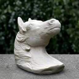 Stone Wall Head Horse Statue Concrete Sculpture Outdoor Animal Decoration Handmade Ornament Horse Lover Gift Yard Art - thumbnail 2