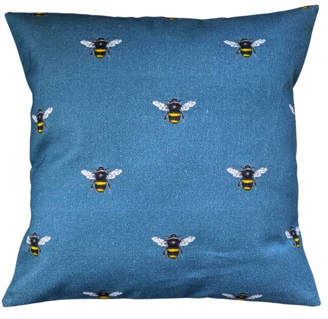 "Denim Blue Bumble Bee Cushion Cover 14"" 16"" 18"" 20"" 22"" 24" - image 1