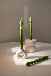 Asparagus Beeswax Candles, Taper Vegetable Home Decor, Food Gift For Friend, Table Shaped Candles - thumbnail 1