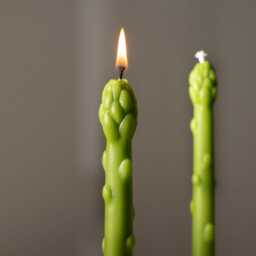 Asparagus Beeswax Candles, Taper Vegetable Home Decor, Food Gift For Friend, Table Shaped Candles - thumbnail 3
