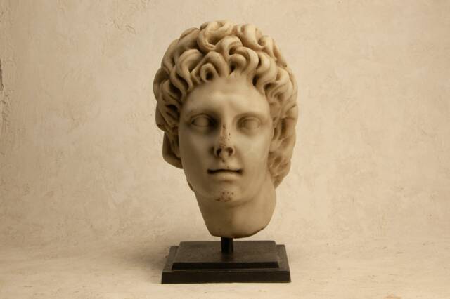 Head Of Alexander The Great, Reproduction, Handmade Classical Art, Sculpture, Gift For Historians - image 1