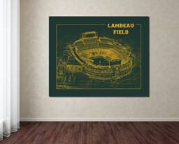 Vintage Lambeau Field Seating Chart Print Photo, Matte, Or Canvas - thumbnail 1
