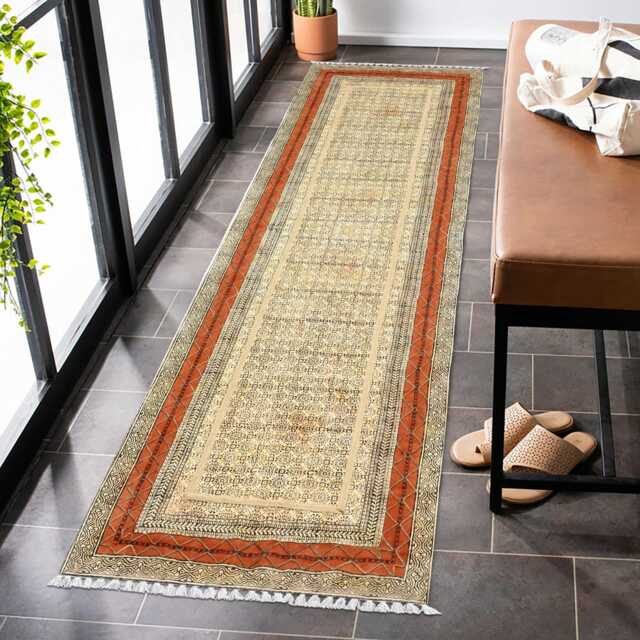 stair Runner Area Rug Indian Floor Outdoor Yoga Living Room Kilim Hand Block Printed Boho 3x10 4x12 3x20 Feet - image 1