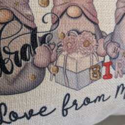 Personalised 18Th Birthday Girl Plush Linen Cushion With Pink & Gold Gonk Design Birth Stats - Gifts For - thumbnail 4