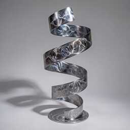 Silver Metal Art Sculpture Handcrafted Luxury Modern Twist, Indoor Or Outdoor - thumbnail 4