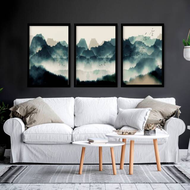 Home Decor Wall Art, Hanging Set X 3 Prints, Office Decor, Living Room Wall Art Prints, Minimalist Gallery - image 1