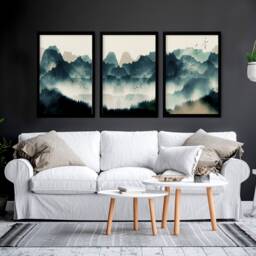 Home Decor Wall Art, Hanging Set X 3 Prints, Office Decor, Living Room Wall Art Prints, Minimalist Gallery - thumbnail 1