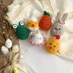 Baby First Easter Basket Stuffers Egg Rattle, Crochet Carrot Montessori Baby & Toddler Toys Infant - thumbnail 3