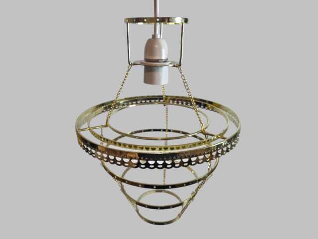 Four Tier Brass Chandelier Lampshade Frame Skeleton For Making Unique Hanging Light Easy To Fit Shade Pendant Make Your Own Ceiling Lamp - image 1