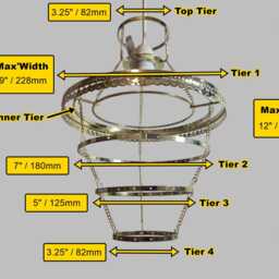 Four Tier Brass Chandelier Lampshade Frame Skeleton For Making Unique Hanging Light Easy To Fit Shade Pendant Make Your Own Ceiling Lamp - thumbnail 2