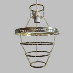 Four Tier Brass Chandelier Lampshade Frame Skeleton For Making Unique Hanging Light Easy To Fit Shade Pendant Make Your Own Ceiling Lamp - thumbnail 4