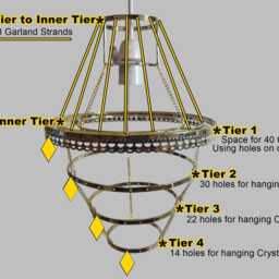 Four Tier Brass Chandelier Lampshade Frame Skeleton For Making Unique Hanging Light Easy To Fit Shade Pendant Make Your Own Ceiling Lamp - thumbnail 3