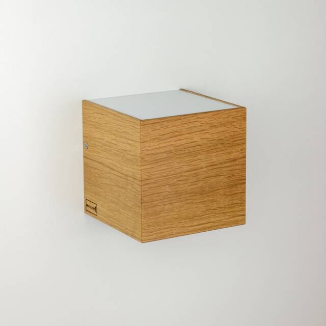 Wall Lamp Cube #1 Made Of Solid Oak - image 1