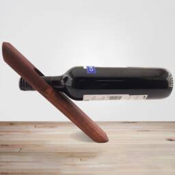 Personalized Wine Bottle Holder Engraved Wooden Rustic Balancer Floating Stand