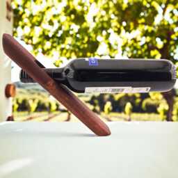 Personalized Wine Bottle Holder Engraved Wooden Rustic Balancer Floating Stand - thumbnail 3
