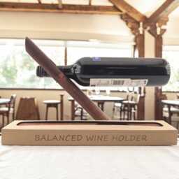 Personalized Wine Bottle Holder Engraved Wooden Rustic Balancer Floating Stand - thumbnail 2