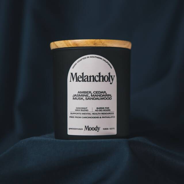 Melancholy - Amber, Cedar, Jasmine, Mandarin, Musk, Sandalwood Candle Coconut Wax Wood Wick - image 1