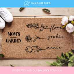 Personalized Mother's Day Doormat, Custom Gift For Mom, Mom's Garden Birth Flower, Welcome Mat - thumbnail 1