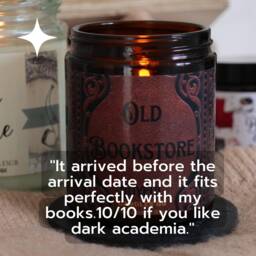 Handmade Vegan Soy Wax Scented Candle With Literary Vintage Bookstore Aroma - thumbnail 2