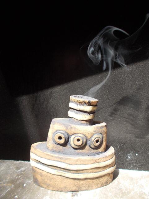 Ceramic Steamship Incense Burner - image 1