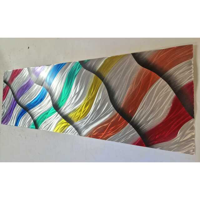 Distorted Rainbow, Modern Abstract Metal Wall Art, Indoor Outdoor - image 1