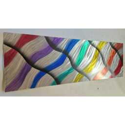 Distorted Rainbow, Modern Abstract Metal Wall Art, Indoor Outdoor - thumbnail 2