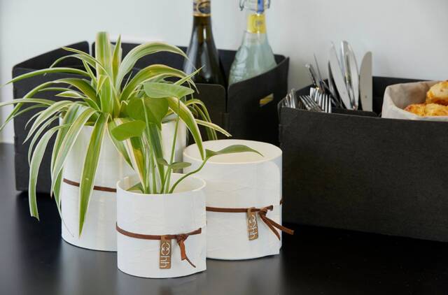 Recycled Paper Flower Pot Scandi Style, Waterproof Planter - image 1