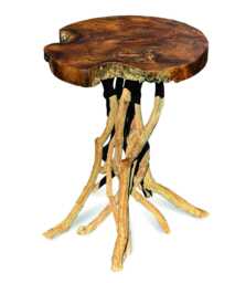Mushroom Liliana Driftwood Teak Side Table 65cm High