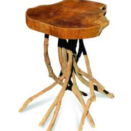 Mushroom Liliana Driftwood Teak Side Table 65cm High - thumbnail 3