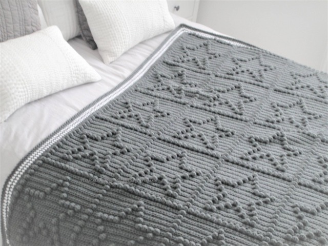 star Crochet Baby Blanket Bobble Nursery Throw, Custom Colors - image 1