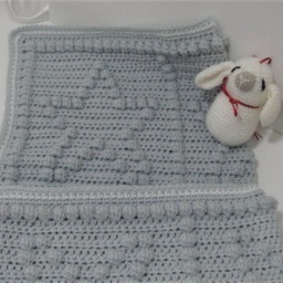 star Crochet Baby Blanket Bobble Nursery Throw, Custom Colors - thumbnail 3