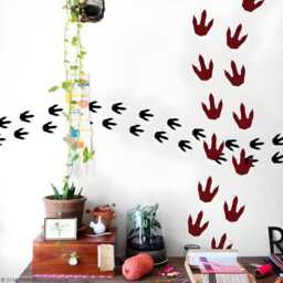 Dinosaur Footprint Wall Decals For Kids Bedroom, Placeable As Stickers The Way You Want/V2 - thumbnail 2