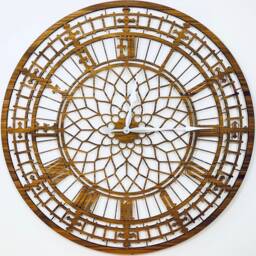 Handmade Wooden Silent Big Ben Wall Clock Up To 90cm in Oak, Cherry Or Walnut - Silver Gold Hands