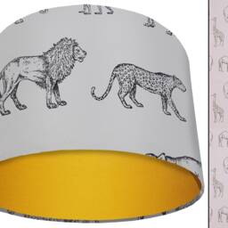 Safari Animal Lampshade Handmade African Savannah Print Light Shade - thumbnail 2