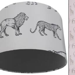 Safari Animal Lampshade Handmade African Savannah Print Light Shade - thumbnail 3